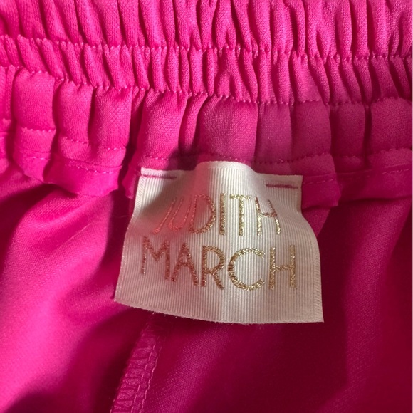 Judith March skirt pink fuchsia fringe feather mini elastic waist flapper small - Picture 2 of 9